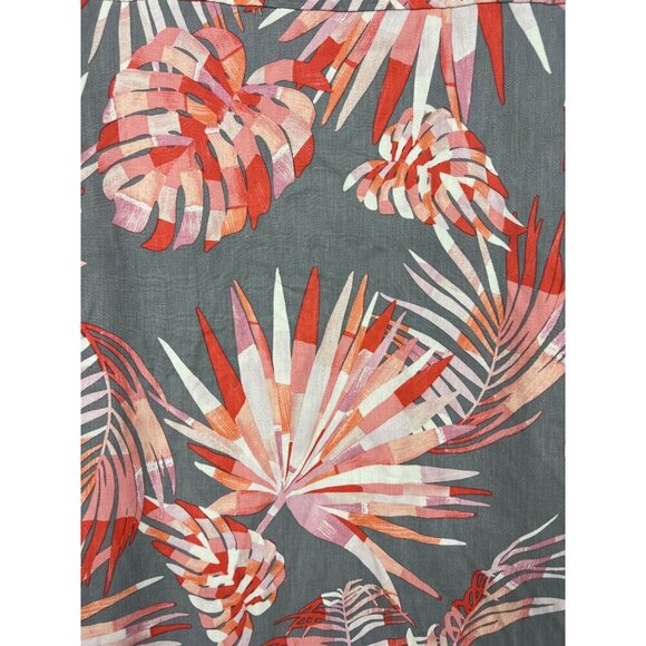 Tommy Bahama Mens XL Button-Down Tropical Floral Shirt Silk Gray Pink EUC - Picture 6 of 9